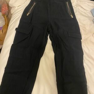 Forever 21 Black Cargo Joggers